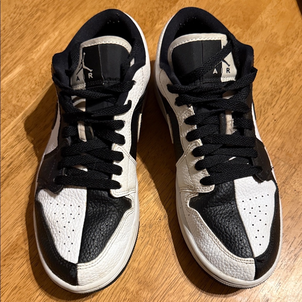 Women’s Nike Air Jordon low se homage split black white.